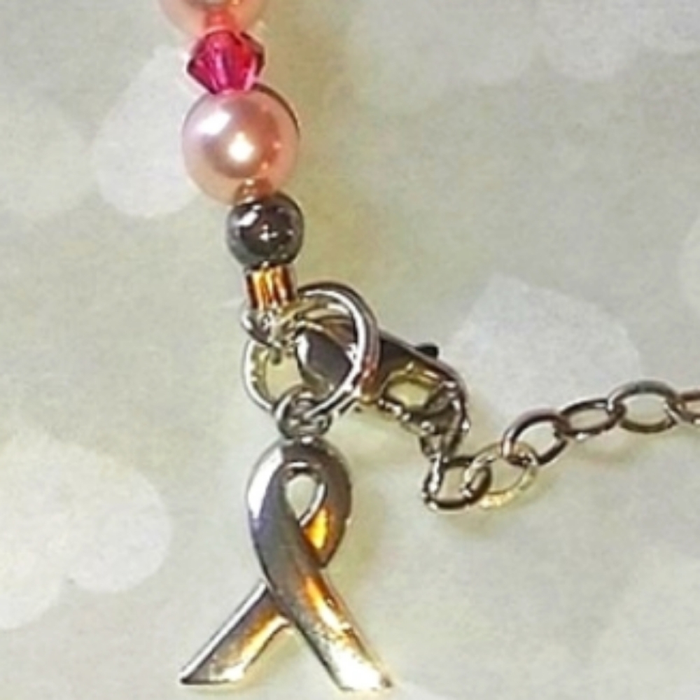 .925 Breast Cancer Awareness Crystal Bracelet